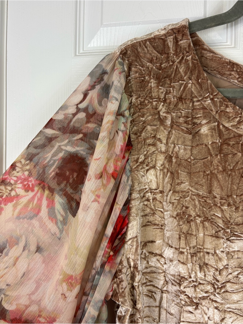 Anthropologie Meadow Rue crushed velvet blouse sz lg petite - Picture 4 of 8